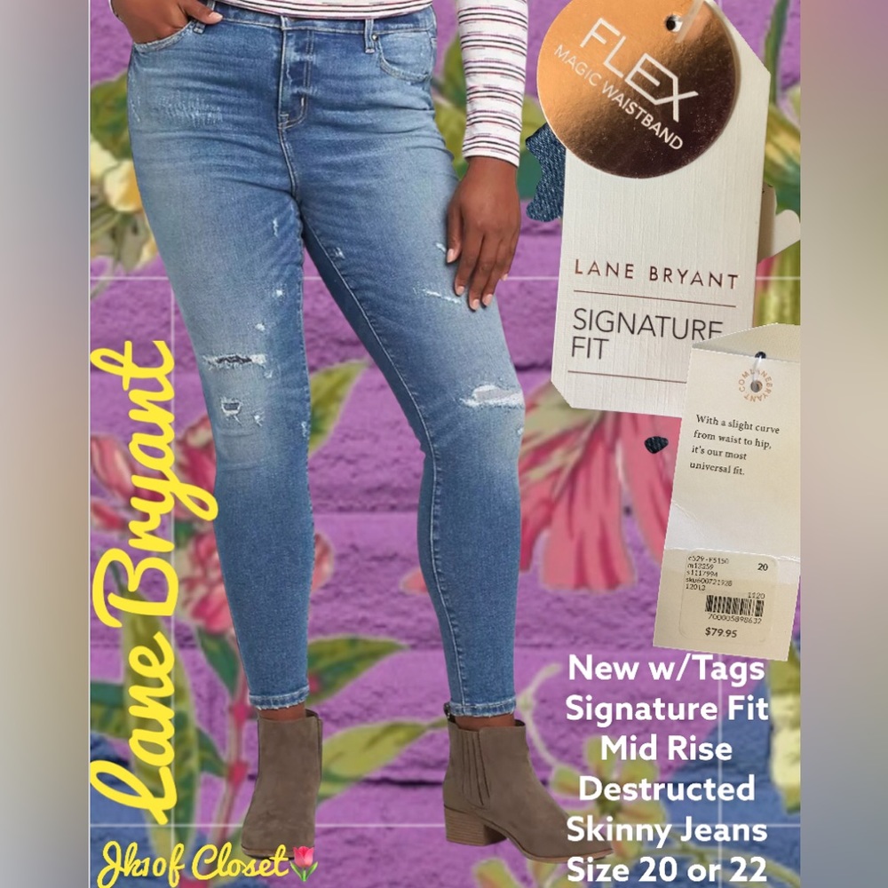 LOWEST 🌺 NWT LANE BRYANT Sz20 MID-RISE SKINNY JEANS